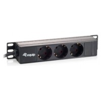 REGLETA ALIMENTACION ALUMINIO RACK 10" 3 TOMAS 1U