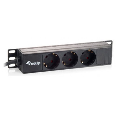 REGLETA ALIMENTACION ALUMINIO RACK 10" 3 TOMAS 1U