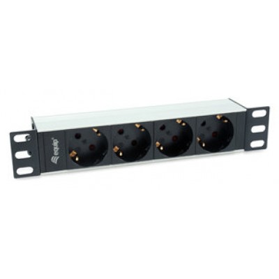 REGLETA ALIMENTACION ALUMINIO RACK 10" 1U 4 TOMAS