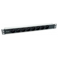REGLETA ALIMENTACION ALUMINIO RACK 19" 1U 8 TOMAS