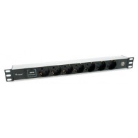 REGLETA ALIMENTACION ALUMINIO RACK 19" 1U 7 TOMAS