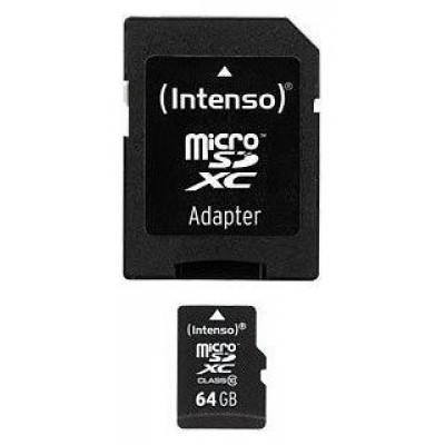 Intenso 3413490 Micro SD clase 10 64GB c/adapt