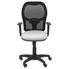 PIQUERAS Y CRESPO Silla Alocen malla negra asiento bali gris claro brazos regulables