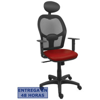 PIQUERAS Y CRESPO Silla Alocen malla negra asiento similpiel granate brazos regulables cabecero fijo-14,925SX PIQUERAS Y CRESPO Silla Alocen malla negra asiento similpiel granate brazos regulables cabecero fijo