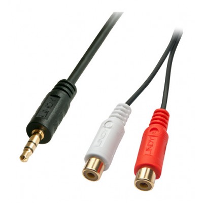 Lindy 35678 cable de audio 0,25 m 2 x RCA 3,5mm Negro, Rojo, Blanco (Espera 4 dias)