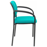 PIQUERAS Y CRESPO NOWY STYL Silla fija Styl bali turquesa chasis negro con brazos-22SX PIQUERAS Y CRESPO NOWY STYL Silla fija Styl bali turquesa chasis negro con brazos