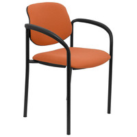 PIQUERAS Y CRESPO NOWY STYL Silla fija Styl bali marron chasis negro con brazos-22SX PIQUERAS Y CRESPO NOWY STYL Silla fija Styl bali marron chasis negro con brazos