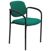 PIQUERAS Y CRESPO NOWY STYL Silla fija Styl bali verde esmeralda chasis negro con brazos-22SX PIQUERAS Y CRESPO NOWY STYL Silla fija Styl bali verde esmeralda chasis negro con brazos