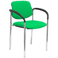 PIQUERAS Y CRESPO NOWY STYL Silla fija Styl bali verde chasis cromo con brazos-24SX PIQUERAS Y CRESPO NOWY STYL Silla fija Styl bali verde chasis cromo con brazos