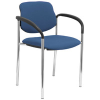 PIQUERAS Y CRESPO NOWY STYL Silla fija Styl bali azul marino chasis cromo con brazos-24SX PIQUERAS Y CRESPO NOWY STYL Silla fija Styl bali azul marino chasis cromo con brazos