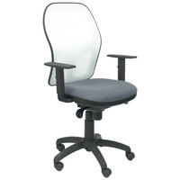 PIQUERAS Y CRESPO Silla Jorquera malla blanca asiento bali gris oscuro