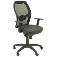 PIQUERAS Y CRESPO Silla Jorquera malla negra asiento similpiel negro-48SX PIQUERAS Y CRESPO Silla Jorquera malla negra asiento similpiel negro