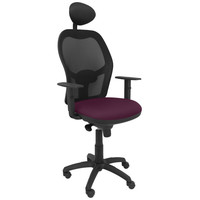 PIQUERAS Y CRESPO Silla Jorquera malla negra asiento bali morado con cabecero fijo-16SX PIQUERAS Y CRESPO Silla Jorquera malla negra asiento bali morado con cabecero fijo