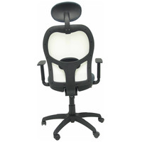 PIQUERAS Y CRESPO Silla Jorquera malla blanca asiento bali gris oscuro con cabecero fijo