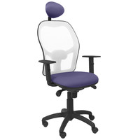 PIQUERAS Y CRESPO Silla Jorquera malla blanca asiento bali azul claro con cabecero fijo