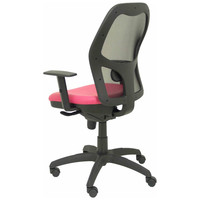PIQUERAS Y CRESPO Silla Jorquera malla negra asiento similpiel rosa-15SX PIQUERAS Y CRESPO Silla Jorquera malla negra asiento similpiel rosa