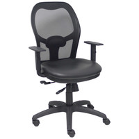 PIQUERAS Y CRESPO Silla Jorquera traslack malla negra asiento similpiel negro brazos regulables-19,730SX PIQUERAS Y CRESPO Silla Jorquera traslack malla negra asiento similpiel negro brazos regulables