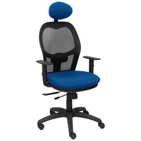 PIQUERAS Y CRESPO Silla Jorquera traslack malla negra asiento bali azul brazos regulables y cabecero
