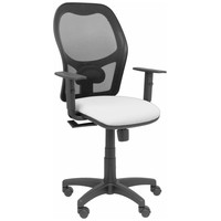 PIQUERAS Y CRESPO Silla Alocen malla negra asiento bali blanco brazos regulables-12,741SX PIQUERAS Y CRESPO Silla Alocen malla negra asiento bali blanco brazos regulables
