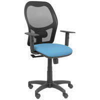 PIQUERAS Y CRESPO Silla Alocen malla negra asiento bali azul cielo brazos regulables