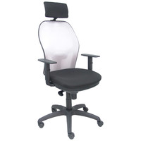 PIQUERAS Y CRESPO Silla Jorquera malla gris asiento bali negro cabecero regulable-17SX PIQUERAS Y CRESPO Silla Jorquera malla gris asiento bali negro cabecero regulable