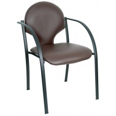 PIQUERAS Y CRESPO Pack 2 sillas Hellin chasis negro similpiel marron oscuro