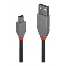 Lindy 36722 cable USB USB 2.0 1 m USB A Mini-USB B Negro, Gris (Espera 4 dias)