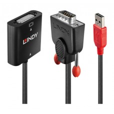 Lindy 38184 adaptador de cable de v&iacute;deo 0,2 m DVI-D VGA (D-Sub) + USB Negro, Naranja (Espera 4 dias)