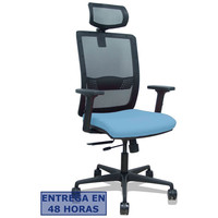 PIQUERAS Y CRESPO Silla Haches traslack malla negra asiento bali azul cielo brazos 2D ruedas 65mm cabecero regulable