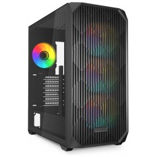 CAJA GAMING SHARKOON AK3 RGB ATX NEGRO 3XVENT 120MM 2XUSB SN FUENTE
