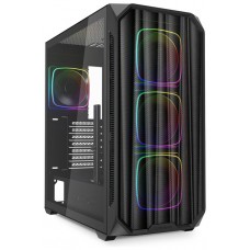 CAJA GAMING SHARKOON AK5M RGB ATX NEGRO 3XVENT 120MM 2XUSB SN FUENTE