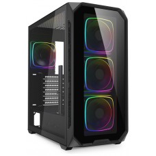 CAJA GAMING SHARKOON AK5G RGB ATX NEGRO 4XVENT 120MM 3XUSB SN FUENTE