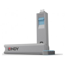 Lindy 40465 bloqueador de puerto Bloqueador de puerto + clave USB Tipo C Azul Acrilonitrilo butadieno estireno (ABS) 1 pieza(s) (Espera 4 dias)