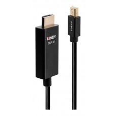 Lindy 40923 adaptador de cable de v&iacute;deo 3 m Mini DisplayPort HDMI tipo A (Est&aacute;ndar) Negro (Espera 4 dias)