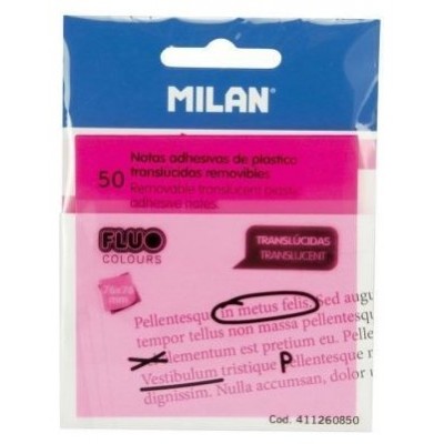 MILAN NOTAS ADHESIVAS 50 HOJAS 76X76MM TRANSLUCIDAS