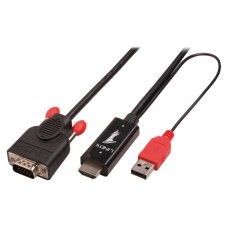 Lindy 41456 adaptador de cable de vídeo 2 m HDMI VGA (D-Sub) Negro (Espera 4 dias)-SX14 Lindy 41456 adaptador de cable de vídeo 2 m HDMI VGA (D-Sub) Negro (Espera 4 dias)