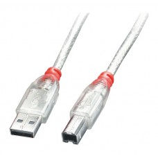 Lindy 41754 cable USB USB 2.0 3 m USB A USB B Transparente (Espera 4 dias)