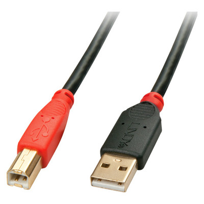 Lindy 42762 cable USB USB 2.0 15 m USB A USB B Negro, Rojo (Espera 4 dias)