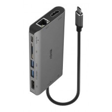 Lindy 43323 base para port&aacute;til y replicador de puertos Al&aacute;mbrico USB 3.2 Gen 1 (3.1 Gen 1) Type-C Negro, Gris (Espera 4 dias)
