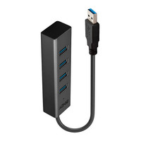 Lindy 43324 hub de interfaz USB 3.2 Gen 1 (3.1 Gen 1) Type-A 5000 Mbit/s Negro (Espera 4 dias)
