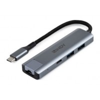 Lindy 43422 hub de interfaz USB 3.2 Gen 2 (3.1 Gen 2) Type-C 10000 Mbit/s Gris (Espera 4 dias)