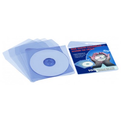 CAJA 100 FUNDAS PVC CRISTAL CD/DVD 125x125MM + SOLAPA IBERPLAS 479D100 (Espera 4 dias)