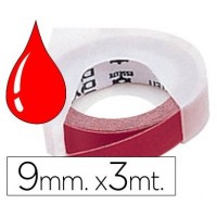 CINTA DYMO EMBOSSER 3M X 9 MM ROJO DYMO 520102 (Espera 4 dias)