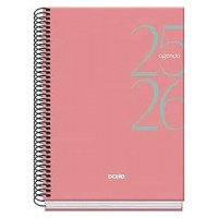 AGENDA ESCOLAR 2025-2026 TAMAÑO A5 TAPA CARTON FORRADO SEMANA VISTA MODELO SYSTEM BASIC ROSA DOHE 52057 (Espera 4 dias)