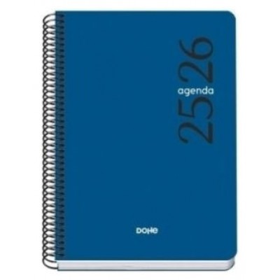 AGENDA ESCOLAR 2025-2026 TAMAÑO A5 TAPA POLIPROPILENO DÍA PÁGINA MODELO ESENCIAL BASIC AZUL DOHE 52072 (Espera 4 dias)