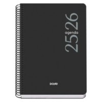 AGENDA ESCOLAR 2025-2026 TAMAÑO A5 TAPA POLIPROPILENO DÍA PÁGINA MODELO ESENCIAL BASIC NEGRO DOHE 52075 (Espera 4 dias)