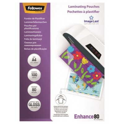 FELLOWES  Fundas para Plastificar 5306114/ A4/ 80 Micras/ 100 unidades