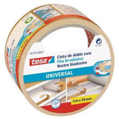 CINTA ADHESIVA UNIVERSAL DOBLE CARA ESPECIAL MOQUETAS 50MM.X5M. TESA 56170-00007-11 (MIN6) (Espera 4 dias)