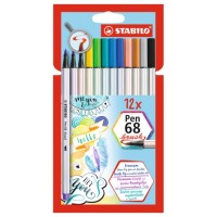 ESTUCHE CARTON 12 UNIDADES ROTULADOR PEN 68 BRUSH COLORES SURTIDOS STABILO 568/12-21 (Espera 4 dias)