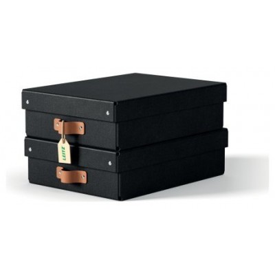PACK 2 CAJAS DE ALMACENAMIENTO CART&Oacute;N MEDIANA BAJA COLOR NEGRO LEITZ 61480095 (Espera 4 dias)